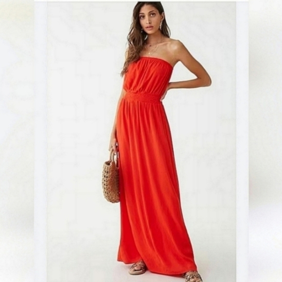 Forever 21 strapless maxi dress 2x - Picture 1 of 5
